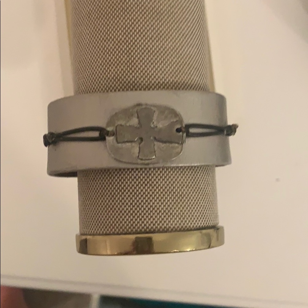 Leather Cross Bracelet
